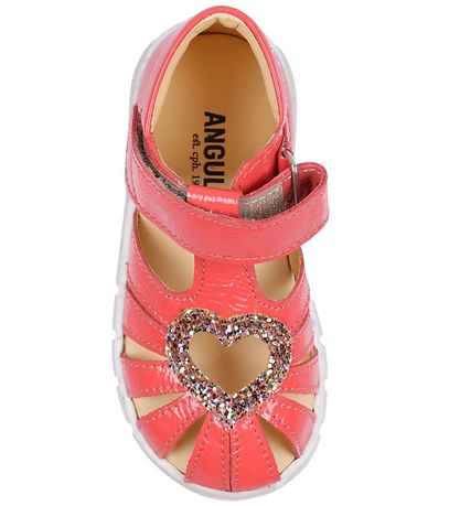 Angulus Begyndersandal - Koral m. Glitter