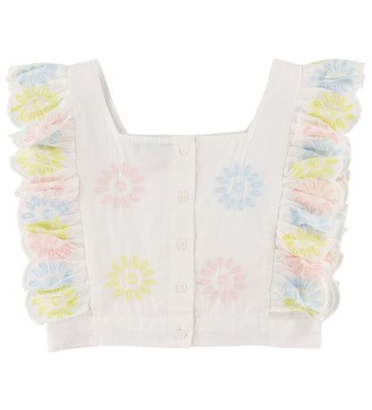 Stella McCartney Kids Top - Cropped - Hvid/Pastel m. Blomster