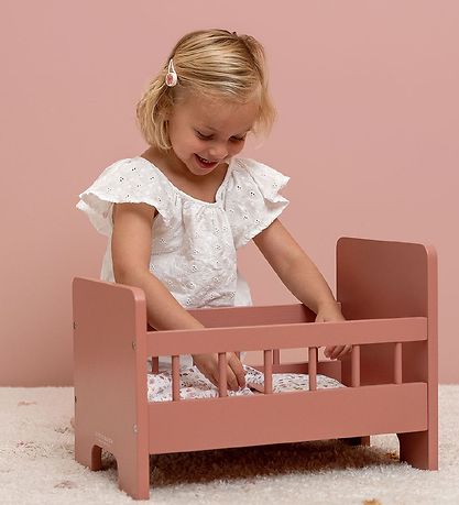 Little Dutch Dukkeseng m. Sengetj - Wooden Doll Bed