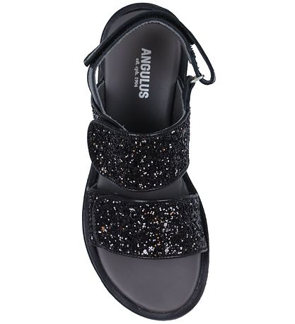 Angulus Sandal - Sort m. Glitter