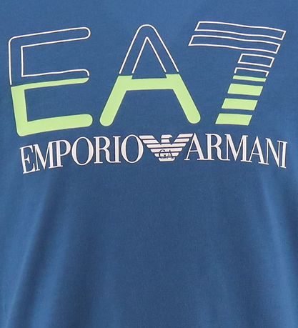 EA7 T-shirt - Dark Blue m. Lime