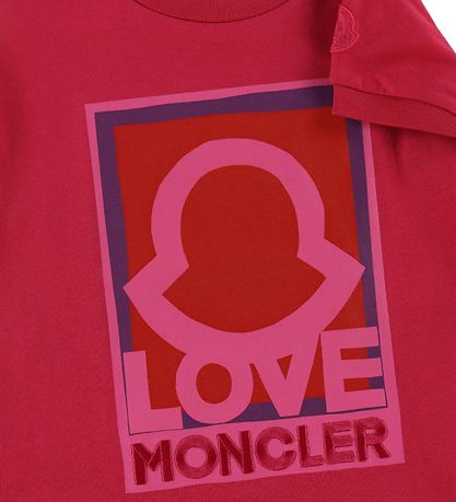 Moncler T-shirt - Fuchsia m. Logo