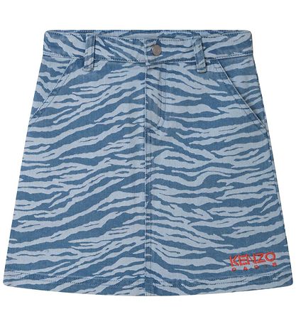 Kenzo Nederdel - Denim - Lysebl m. Tigerstriber