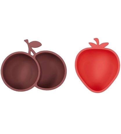 OYOY Snackskåle - 2-pak - Silikone - Strawberry & Cherry - Cherr
