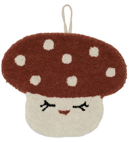 OYOY Vægtæppe - 26x31 cm - Mushroom - Red/White