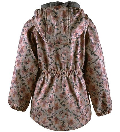 Mikk-Line Softshelljakke m. Fleece - Recycled - Nougat m. Blomst