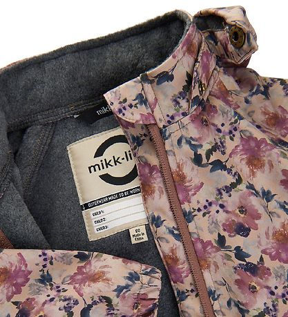 Mikk-Line Softshelljakke m. Fleece - Recycled - Nougat m. Blomst