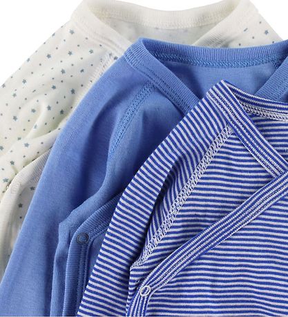 Petit Bateau Body l/æ - 3-pak - Blå/Hvid