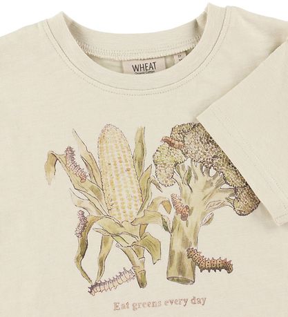 Wheat T-shirt - Greens - Chalk