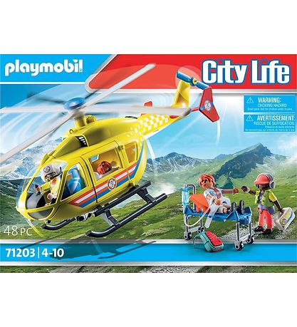 Playmobil City Life - Rednings Helikopter - 71203 - 48 Dele