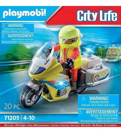 Playmobil City Life - Rednings Motorcykel - 71205 - 20 Dele