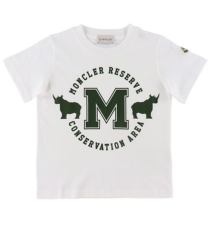 Moncler T-shirt  - Hvid m. Mrkegrn