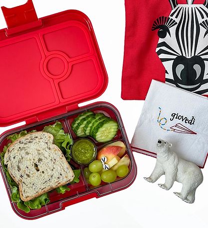 Yumbox Madkasse m. 4 Rum - Bento Panino - Roar Red