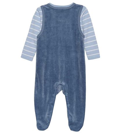 Fixoni Sparkedragt m. Body l/ - Velour - Blue Fushion