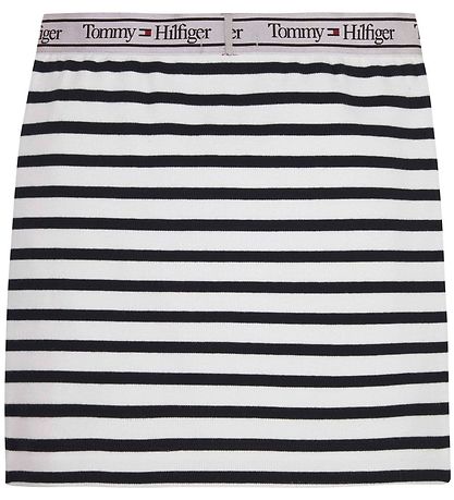 Tommy Hilfiger Nederdel - Graphic Stripe Rib - Desert Sky Stripe
