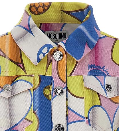 Moschino Denimjakke - Cropped - Pink Flowers