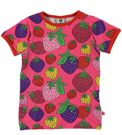 Småfolk T-shirt/Shorts - Pink m. Jordbær