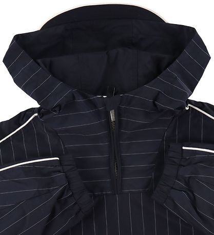 Emporio Armani Anorak - Navy/Hvidstribet m. Tekst