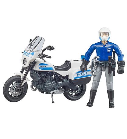 Bruder Figur m. Ducati Scrambler Politimotorcykel - bworld - 627
