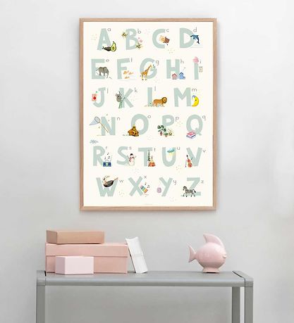 Vissevasse Plakat 50x70 - Alphabet Blue English