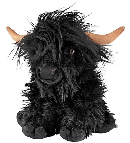 Living Nature Bamse m. Lyd - 22x16 cm - Black Highland Ko - Sort