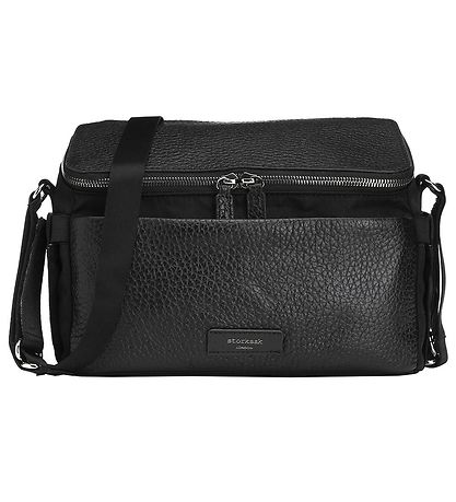 Storksak Barnevognstaske - Lder - Alyssa - Black/Gunmetal