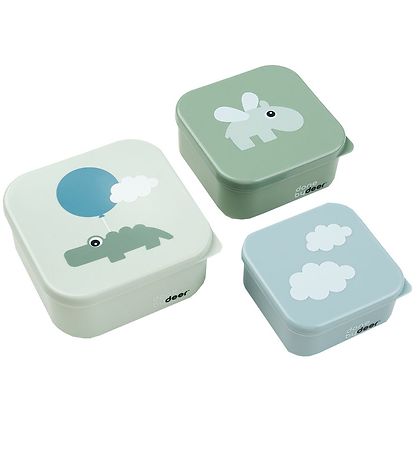 Done By Deer Snackbox - Happy Clouds - 3-pak - Grn