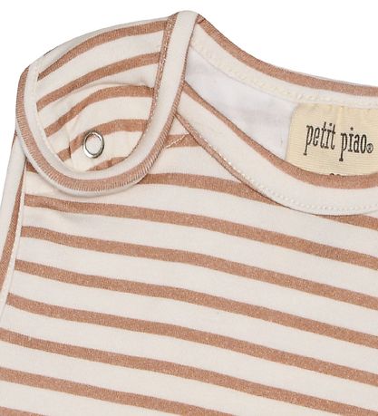 Petit Piao Body u/ - Striped - Summer Camel/Offwhite