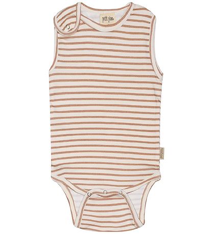 Petit Piao Body u/ - Striped - Summer Camel/Offwhite