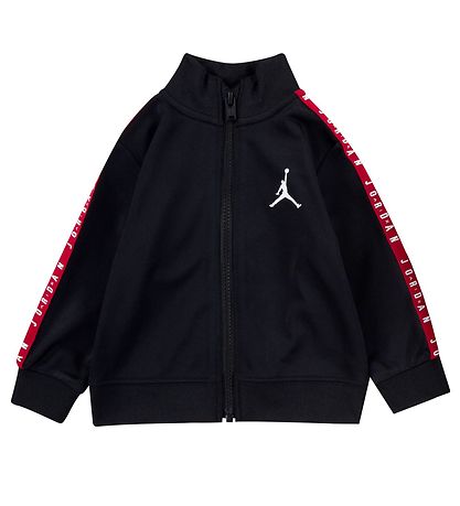 Jordan Træningssæt - Cardigan/Sweatpants - Sort m. Rød
