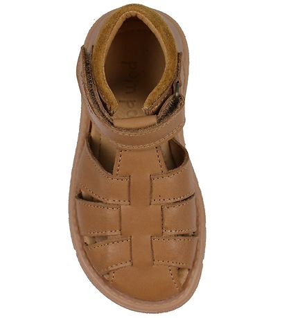 Pom Pom Sandaler - Sporty Velcro - Camel