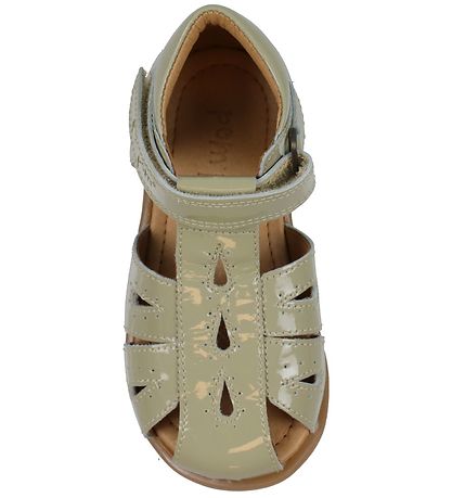 Pom Pom Sandaler - Starters Drops Velcro - Dusty Olive Patent