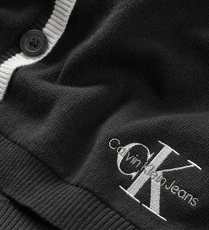 Calvin Klein Cardigan - Strik - Contrask Knit - Sort/Hvid