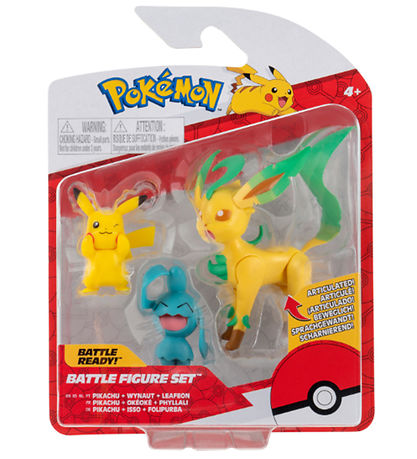 Pokmon Figurer - 3-pak - Battle Figure - Pikachu/Wynaut/Leafeon