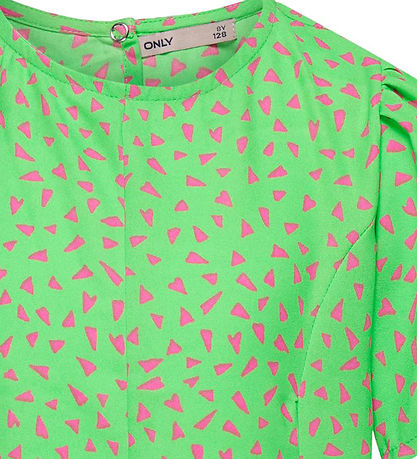 Kids Only T-shirt - KogLino - Summer Green/Sugar Plum Geo Hearts