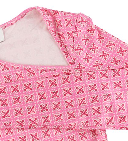 Rosemunde Bluse - Cropped - Pink Tile Print