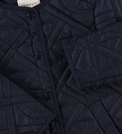 GANT Termofrakke - Monogram Quilted - Evening Blue