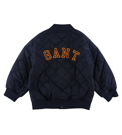 GANT Termojakke - Quiltet Varsity - Evening Blue