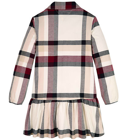 Tommy Hilfiger Kjole - Check Shirt Dress - Ivory/Multi Check