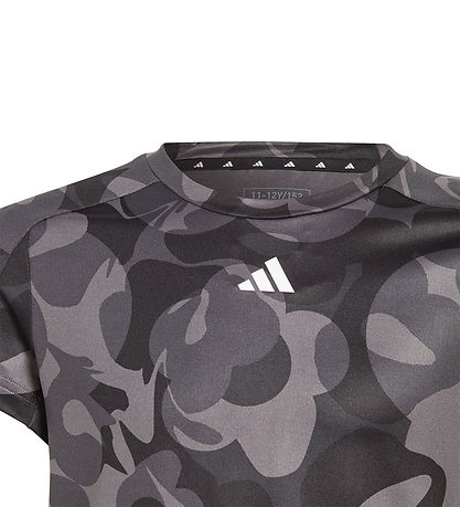 adidas Performance T-shirt - Cropped - JG TR-ES AOP T - Sort/Grå
