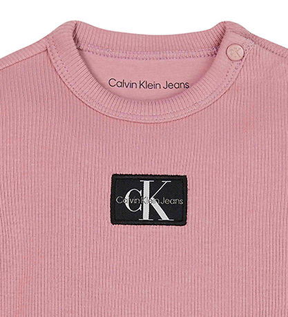 Calvin Klein Bluse - Monogram Rib - Foxglove