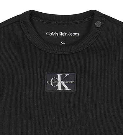 Calvin Klein Bluse - Monogram Rib - Black