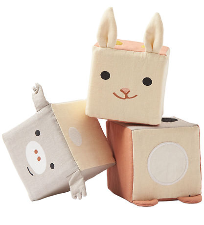 Kids Concept Bamser - 3 Stk. - Play Cubes Textile