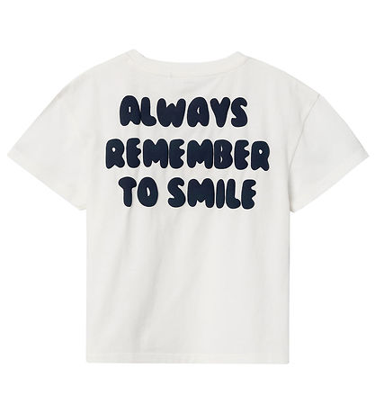 Name It T-shirt - NkfKaluna - Loose - White Alyssum m. Smiley
