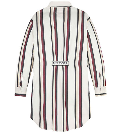 Tommy Hilfiger Skjortekjole - Global Stripe - Ivory/Red White