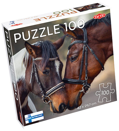 TACTIC Puslespil - Horses in Love - 100 Brikker