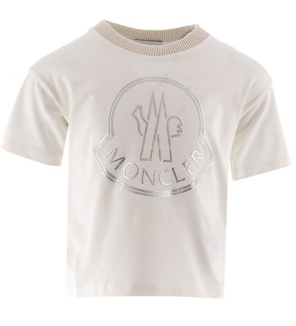 Moncler T-shirt - Off White/Slv m. Logo