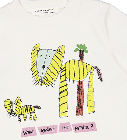 Green Cotton x WWF T-shirt - Balsam Cream m. Tiger