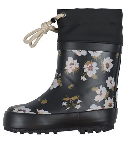 Wheat Gummistvler m. For - Print - Black Flowers