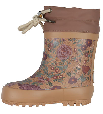 Wheat Gummistvler m. For - Print - Rose Down Flowers